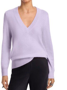 NWT AQUA 100% Cashmere Lavender Mist Purple Sweater L